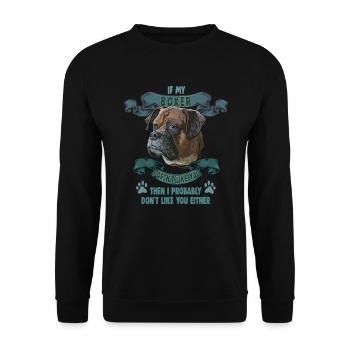 Dog Saying Boxer Design for Dog Lovers - Unisex Sweatshirt - black - Front - Alina (178cm) & Michal (187cm)