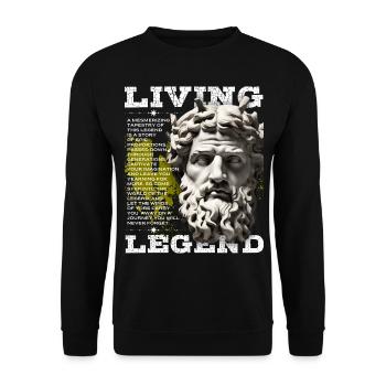 Dieu grec, la fête des pères disant légende vivante - Sweat-shirt Unisexe - noir - Devant - Alina (178cm) & Michal (187cm)