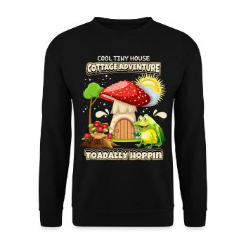 Funny Frog, Cottagecore Saying, Faecore - Unisex Sweatshirt - black - Front - Alina (178cm) & Michal (187cm)