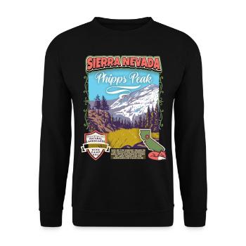 Nevada Poster, Phipps Peak, Retro California Style - Unisex Sweatshirt - black - Front - Alina (178cm) & Michal (187cm)