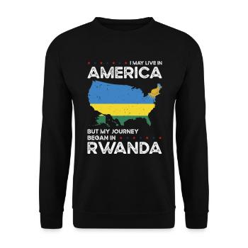 Rwandan American Patriot USA Grown Rwanda US Flag - Unisex Sweatshirt - black - Front - Alina (178cm) & Michal (187cm)