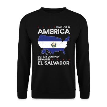 Patriote américain salvadorien États-Unis - Sweat-shirt Unisexe - noir - Devant - Alina (178cm) & Michal (187cm)