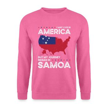 Samoan American Patriot USA Grown Samoa US Flag - Unisex Sweatshirt - pink - Front