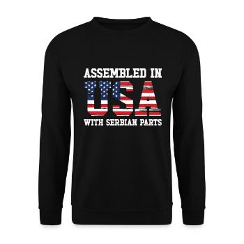 Serbisch Amerikanischer Patriot USA Gewachsen - Unisex Pullover - Schwarz - Vorne - Alina (178cm) & Michal (187cm)