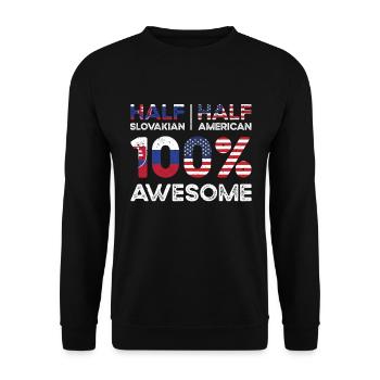 Slowakisch Amerikanischer Patriot USA Gewachsen - Unisex Pullover - Schwarz - Vorne - Alina (178cm) & Michal (187cm)