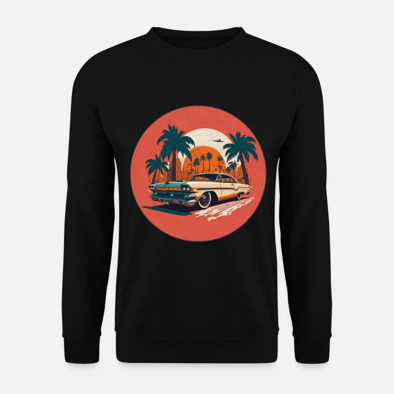 Retro Car and Miami Sunset - Unisex Sweatshirt - black