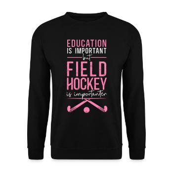 Field Hockey Education Is - Unisex Pullover - Schwarz - Vorne - Alina (178cm) & Michal (187cm)