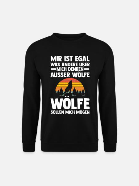 Tier Waldtier Wolf - Unisex Pullover - Schwarz