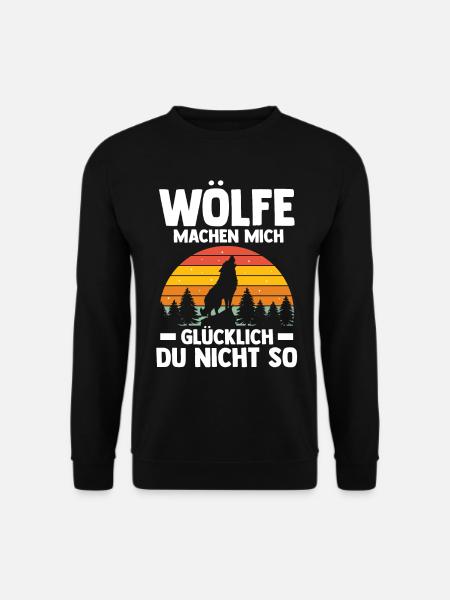 Tier Waldtier Wolf - Unisex Pullover - Schwarz