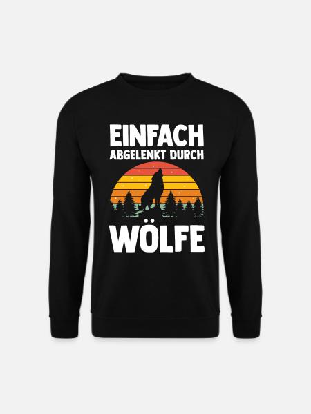 Tier Waldtier Wolf - Unisex Pullover - Schwarz