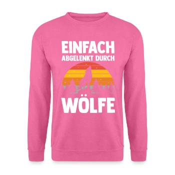 Tier Waldtier Wolf - Unisex Pullover - Pink - Vorne