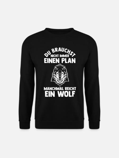 Tier Waldtier Wolf - Unisex Pullover - Schwarz