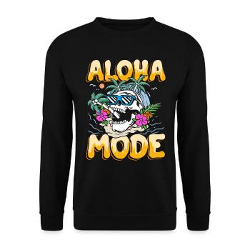 Aloha Mode | chic skull holiday feeling - Unisex Sweatshirt - black - Front - Alina (178cm) & Michal (187cm)