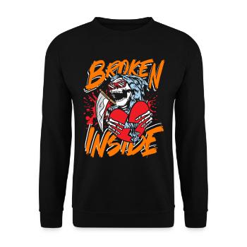 Broken inside - Unisex Sweatshirt - black - Front - Alina (178cm) & Michal (187cm)