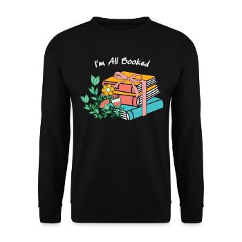 I’m All Booked Reading Floral - Livres de lecture - Sweat-shirt Unisexe - noir - Devant - Alina (178cm) & Michal (187cm)