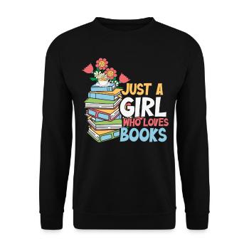 Juste une fille qui aime les livres - Lire des livres - Sweat-shirt Unisexe - noir - Devant - Alina (178cm) & Michal (187cm)