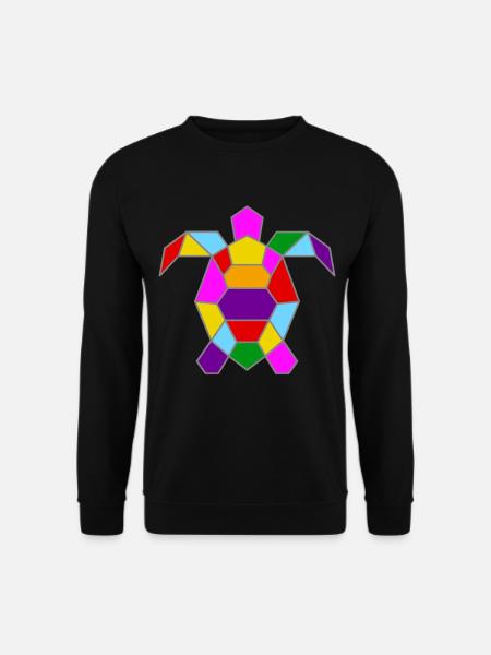 Geometrische bunte Schildkröte / Geschenkidee - Unisex Pullover - Schwarz