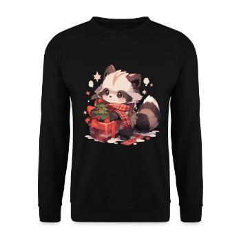 Waschbär Waschbären Waschbär Baby Wachbären - Unisex Pullover - Schwarz - Vorne - Alina (178cm) & Michal (187cm)