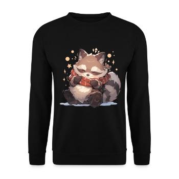 Waschbär Waschbären Waschbär Baby Wachbären - Unisex Pullover - Schwarz - Vorne - Alina (178cm) & Michal (187cm)