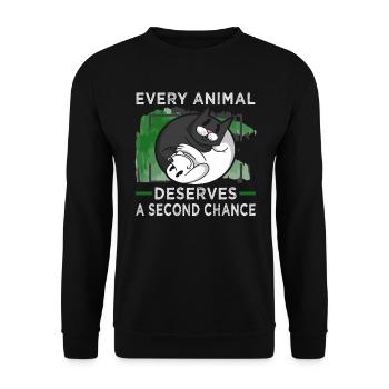 Hunderettungs Designs Für Tierrechtsaktivisten - Unisex Pullover - Schwarz - Vorne - Alina (178cm) & Michal (187cm)