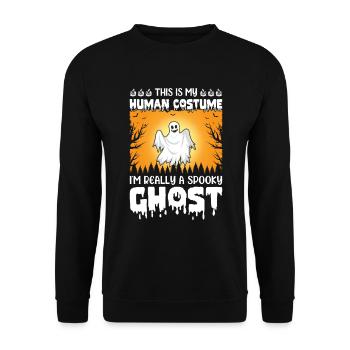 Drôle de fantôme d’Halloween - Je suis vraiment un fantôme effrayant - Sweat-shirt Unisexe - noir - Devant - Alina (178cm) & Michal (187cm)