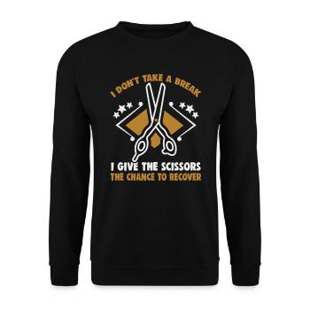 hairdresser, barber, hairdresser, hair salon - Unisex Sweatshirt - black - Front - Alina (178cm) & Michal (187cm)