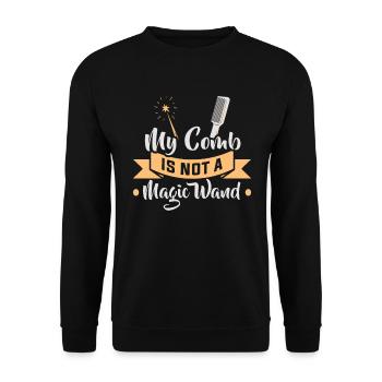 Friseurin Barber Frisörin Friseursalon - Unisex Pullover - Schwarz - Vorne - Alina (178cm) & Michal (187cm)