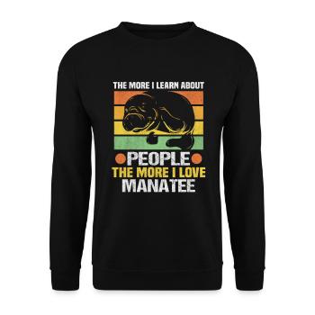 The more I love manatee Florida Seekühe - Unisex Pullover - Schwarz - Vorne - Alina (178cm) & Michal (187cm)