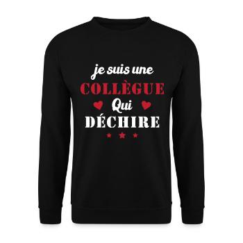 je suis une collègue qui déchire / humour femme - Sweat-shirt Unisexe - noir - Devant - Alina (178cm) & Michal (187cm)
