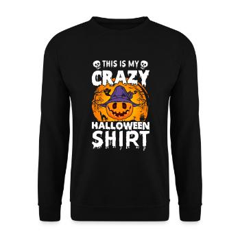 C’est ma chemise d’Halloween folle - Halloween drôle - Sweat-shirt Unisexe - noir - Devant - Alina (178cm) & Michal (187cm)