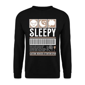 Streetwear Sleepy, Müde,Vintage Fashion Label - Unisex Pullover - Schwarz - Vorne - Alina (178cm) & Michal (187cm)