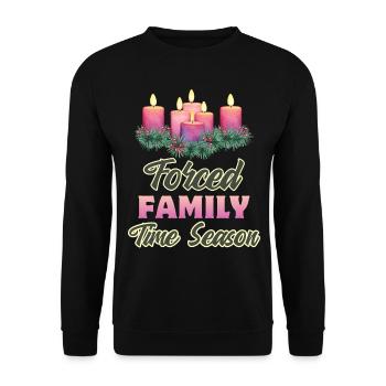 Dicton Ironique De Noël, Bougies, Noël - Sweat-shirt Unisexe - noir - Devant - Alina (178cm) & Michal (187cm)
