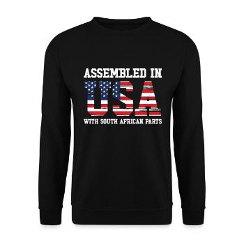 Südafrikanischer amerikanischer Patriot USA - Unisex Pullover - Schwarz - Vorne - Alina (178cm) & Michal (187cm)
