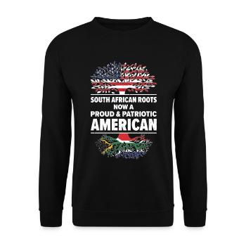 Südafrikanischer amerikanischer Patriot USA - Unisex Pullover - Schwarz - Vorne - Alina (178cm) & Michal (187cm)