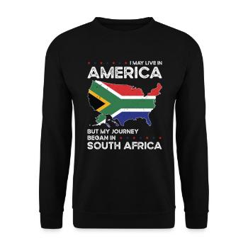 Südafrikanischer amerikanischer Patriot USA - Unisex Pullover - Schwarz - Vorne - Alina (178cm) & Michal (187cm)