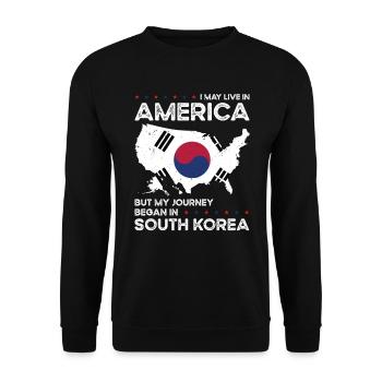 Sud-Coréen Américain Patriote États-Unis - Sweat-shirt Unisexe - noir - Devant - Alina (178cm) & Michal (187cm)