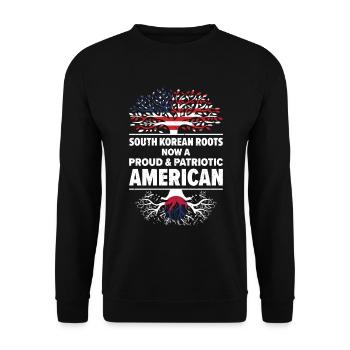 Sud-Coréen Américain Patriote États-Unis - Sweat-shirt Unisexe - noir - Devant - Alina (178cm) & Michal (187cm)