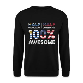 Uruguayan American Patriot USA Grown Uruguay US - Unisex Sweatshirt - black - Front - Alina (178cm) & Michal (187cm)
