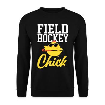 Field Hockey Chicken Field Hockey - Unisex Pullover - Schwarz - Vorne - Alina (178cm) & Michal (187cm)