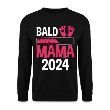 Werdende Mama 2024 - Unisex Pullover - Schwarz - Vorne - Alina (178cm) & Michal (187cm)