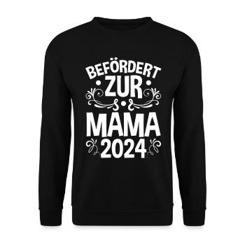 Werdende Mama 2024 - Unisex Pullover - Schwarz - Vorne - Alina (178cm) & Michal (187cm)