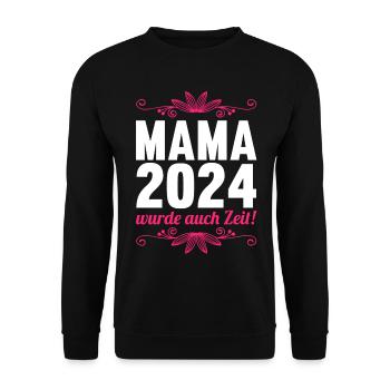 Werdende Mama 2024 - Unisex Pullover - Schwarz - Vorne - Alina (178cm) & Michal (187cm)