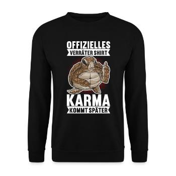 Abschiedsgeschenk Kollege Jobwechsel - Unisex Pullover - Schwarz - Vorne - Alina (178cm) & Michal (187cm)