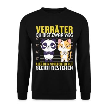 Abschiedsgeschenk Kollege Jobwechsel - Unisex Pullover - Schwarz - Vorne - Alina (178cm) & Michal (187cm)