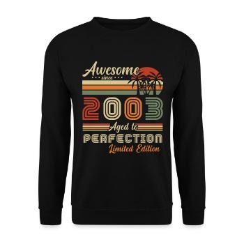 Original 2003 Retro Vintage Anniversary - Unisex Sweatshirt - black - Front - Alina (178cm) & Michal (187cm)