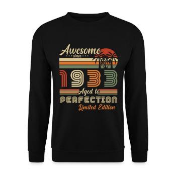 Original 1933 Rétro Vintage Anniversaire - Sweat-shirt Unisexe - noir - Devant - Alina (178cm) & Michal (187cm)