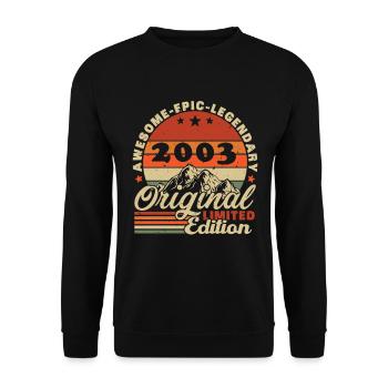 Original 2003 Retro Vintage Anniversary - Unisex Sweatshirt - black - Front - Alina (178cm) & Michal (187cm)