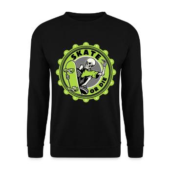 Crâne patineur, drôle de dire patiner ou mourir - Sweat-shirt Unisexe - noir - Devant - Alina (178cm) & Michal (187cm)