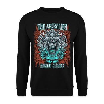 Lion Saying, Mythological Lion, Lion Head - Unisex Sweatshirt - black - Front - Alina (178cm) & Michal (187cm)