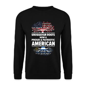 Uruguayan American Patriot USA Grown Uruguay US - Unisex Sweatshirt - black - Front - Alina (178cm) & Michal (187cm)